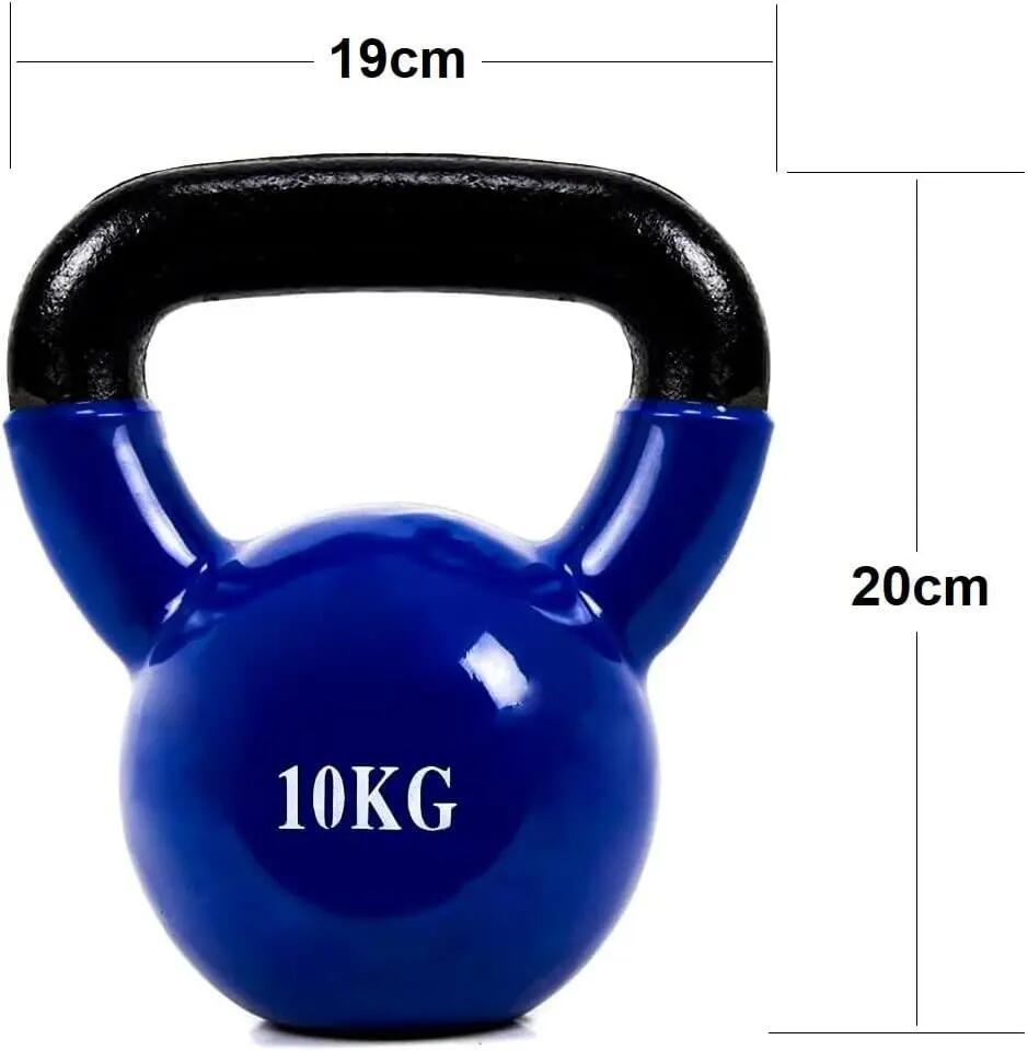 Mancuerna Pesa rusa Kettlebell de 10Kg de hierro con revestimiento de vinilo 4/7