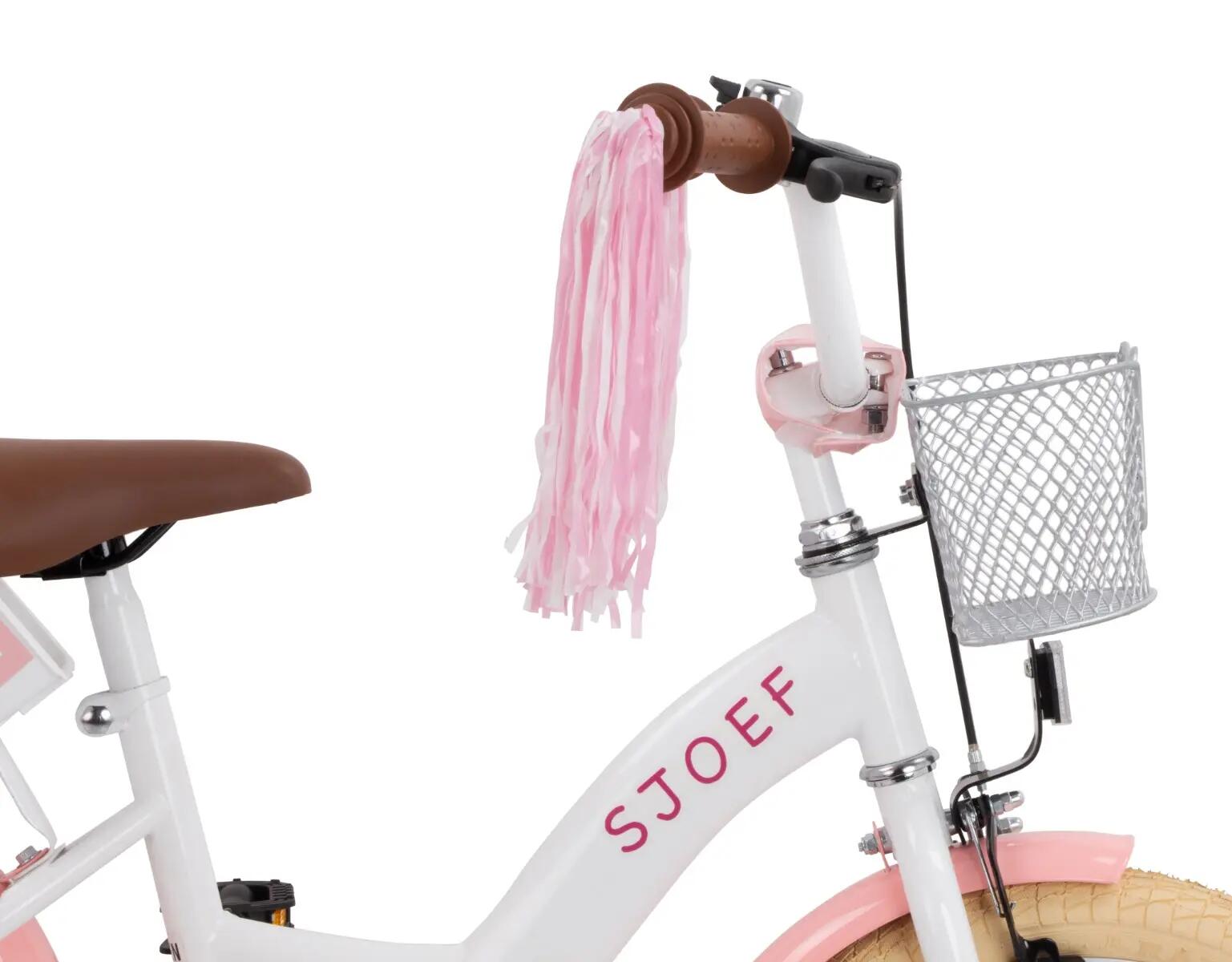 Dolly Meisjesfiets 16 inch - Kinderfiets 4-6 jaar - Fiets & Zijwieltjes – Wit 11/13