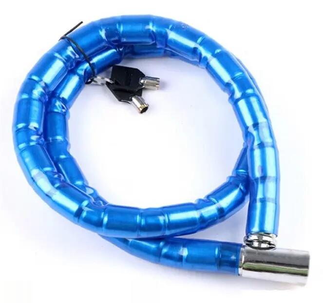 Cadena candado piton azul para motos bicicletas de 1 metro blindada 4/4