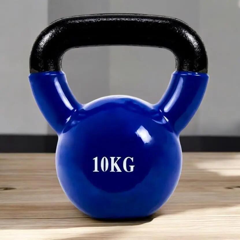 Mancuerna Pesa rusa Kettlebell de 10Kg de hierro con revestimiento de vinilo 3/7
