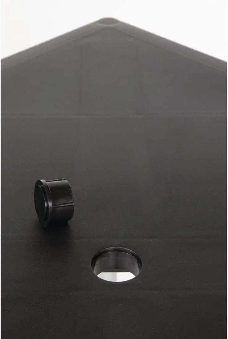 Mesa de Jardín Resina y Aluminio 70x70x72cm Exterior Desmontable Portátil, Negro 5/7