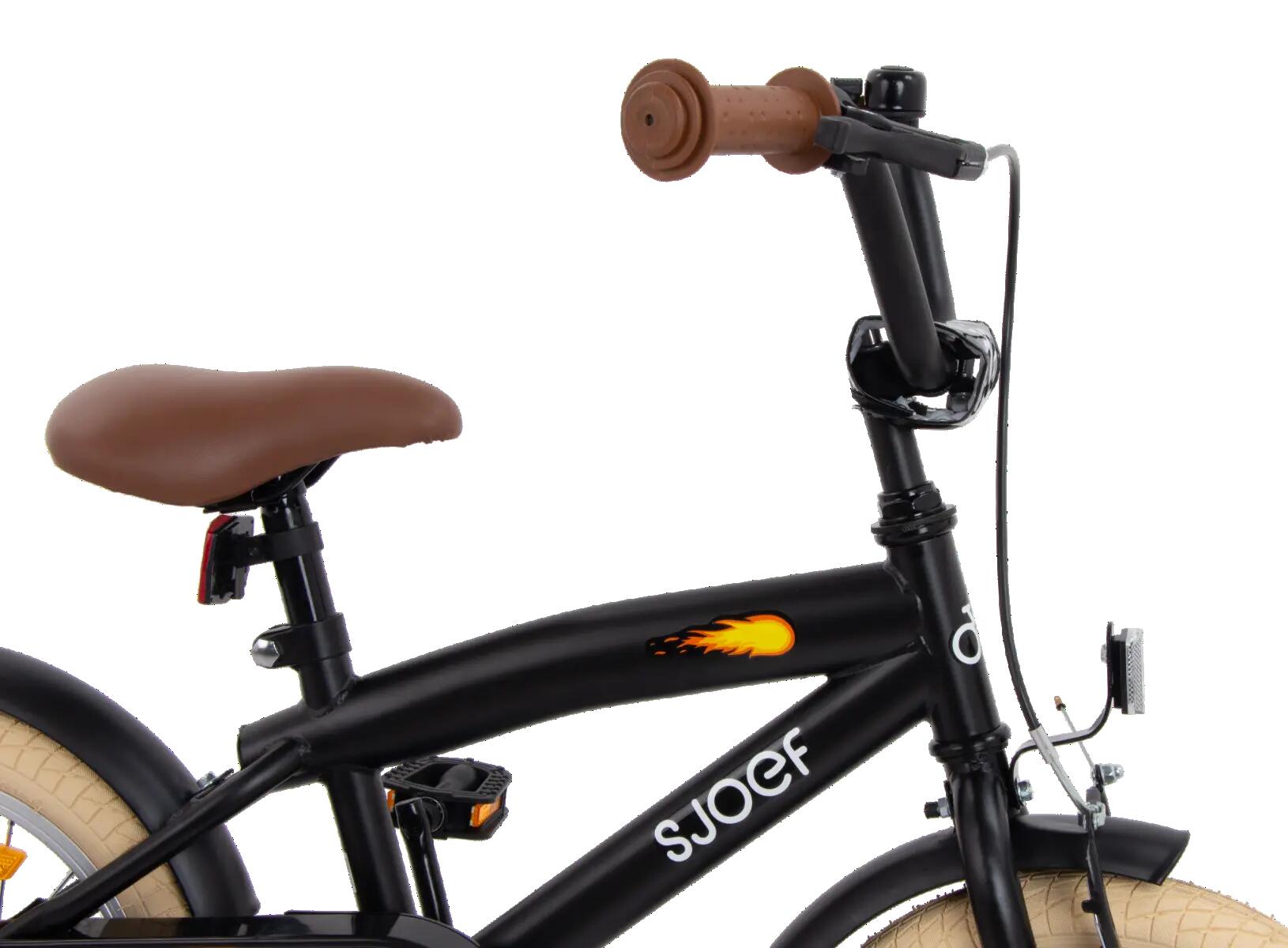 Cruise Jongensfiets 14 inch - Kinderfiets 3-5 jaar - Fiets & Zijwieltjes – Zwart 10/15