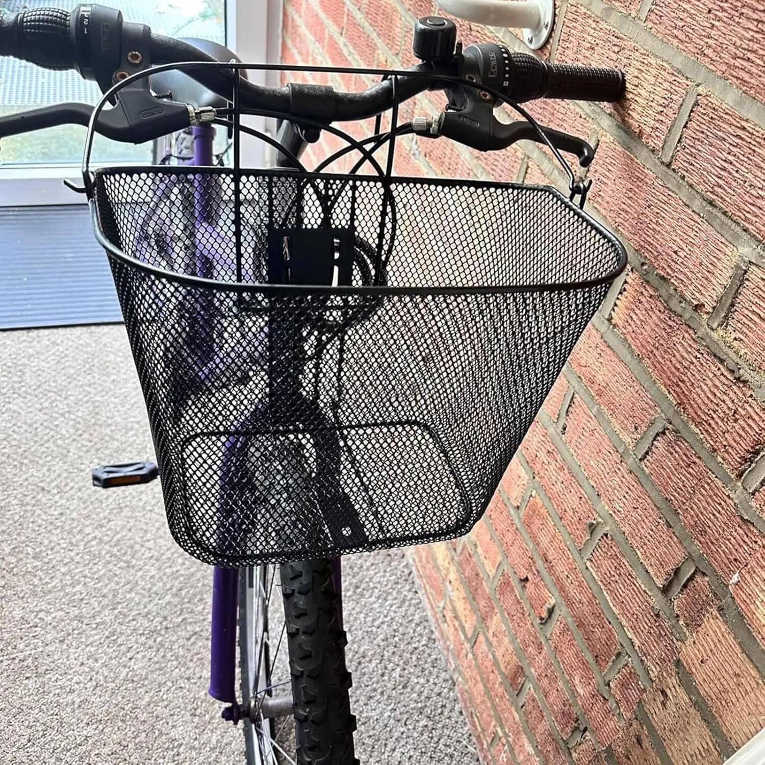 Cesta De Bicicleta Canasta Delantera Metalica Desmontable Altura Ajustable 5/5