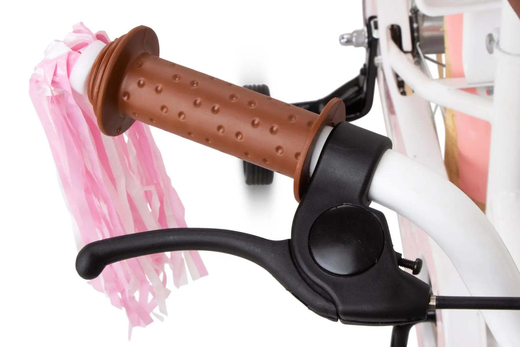 Dolly Meisjesfiets 16 inch - Kinderfiets 4-6 jaar - Fiets & Zijwieltjes – Wit 10/13