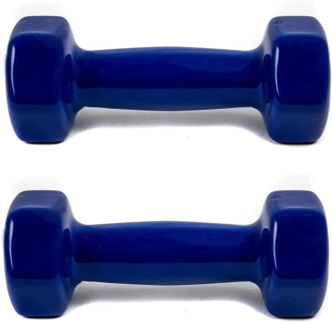 2X Mancuernas Pesas de 1,5kg Agarre Vinilo Suave musculacion color Azul 2/6