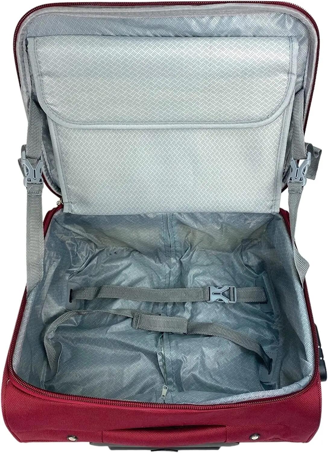 Maleta Trolley, Maletin con Ruedas y con 4 Compartimientos Rojo Granate 4/6