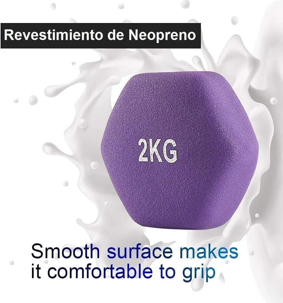 Set de 6 mancuernas 2x 1kg, 2x 1.5kg, 2x 2kg pesas con soporte 7/7
