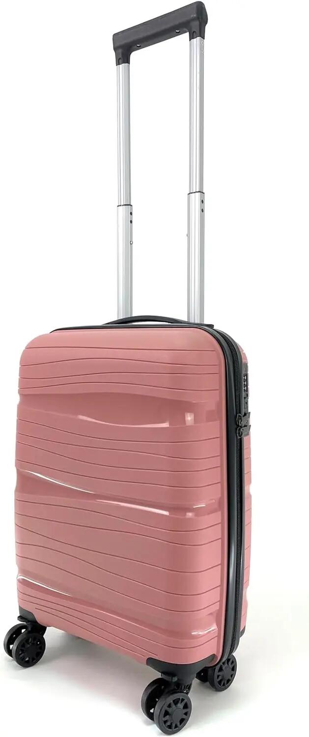 Maleta para Cabina Equipaje de Mano rigida 4 Ruedas 360º giratorias (Rosa Palo) 4/7