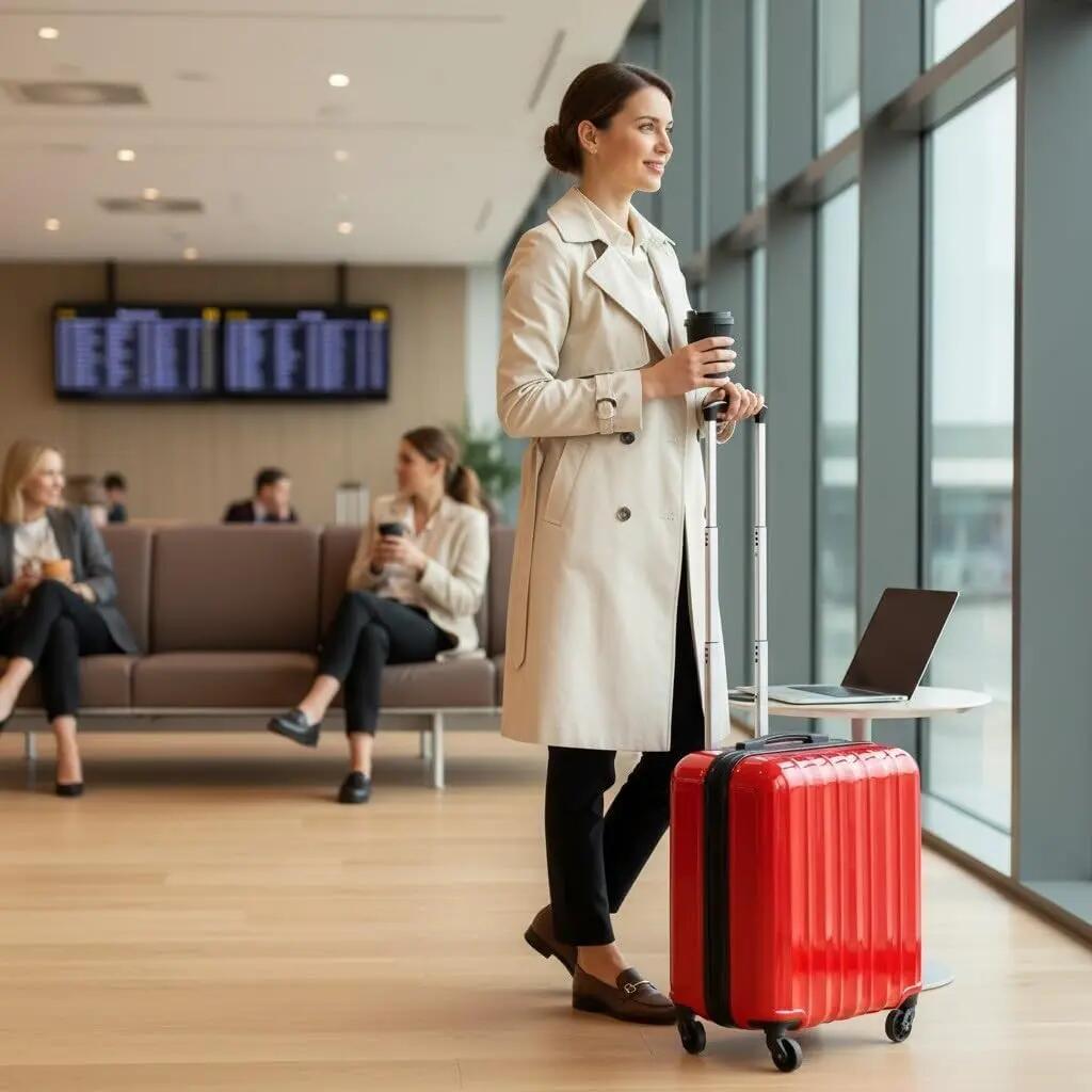 Maleta piloto con 4 Ruedas 360 y con 3 Compartimientos (Rojo) 3/7