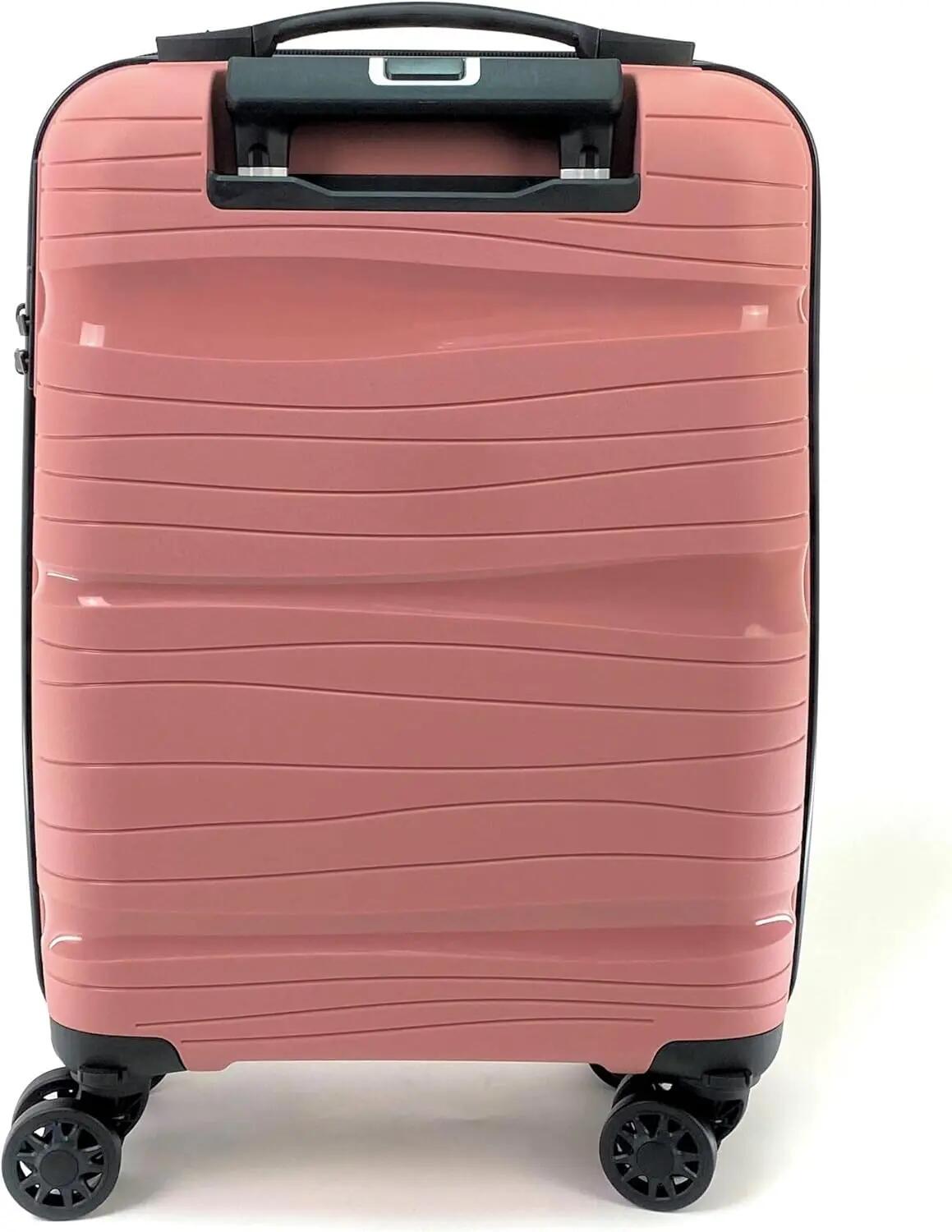 Maleta para Cabina Equipaje de Mano rigida 4 Ruedas 360º giratorias (Rosa Palo) 3/7