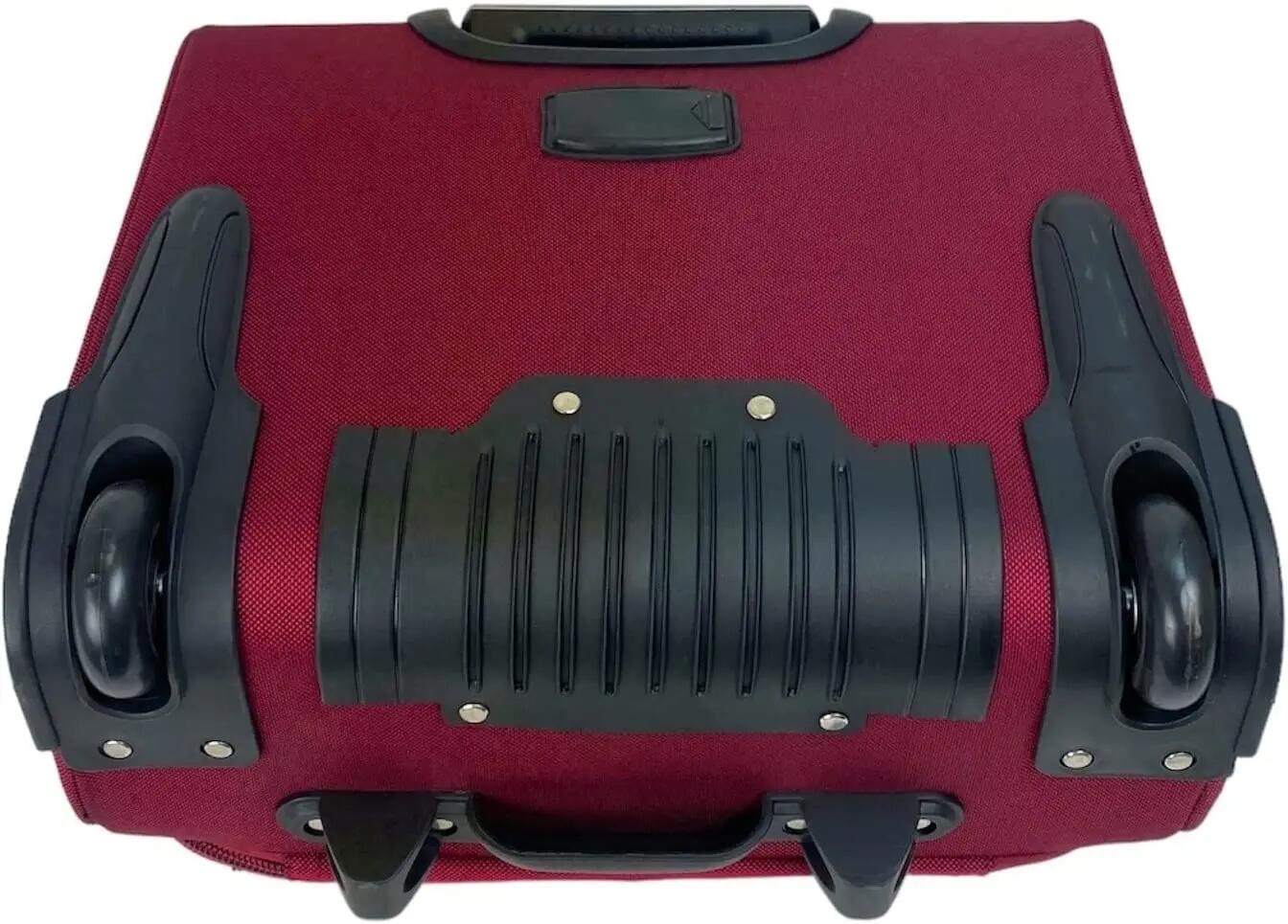 Maleta Trolley, Maletin con Ruedas y con 4 Compartimientos Rojo Granate 2/6