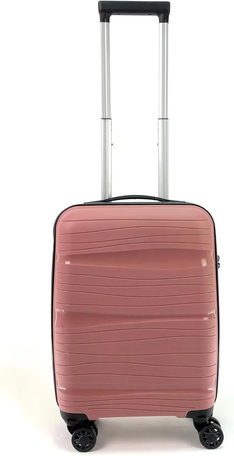 Maleta para Cabina Equipaje de Mano rigida 4 Ruedas 360º giratorias (Rosa Palo) 2/7