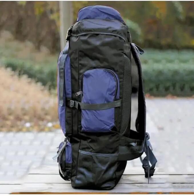 Mochila de Senderismo Trekking 90L Impermeable 73 cm x 35 cm x 20 cm Azul 3/6