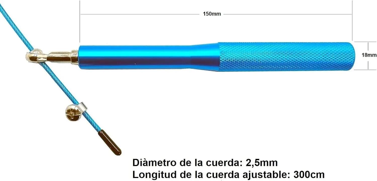 Cuerda de saltar con rodamiento bolas 360° longitud ajustable y asas de aluminio 7/7
