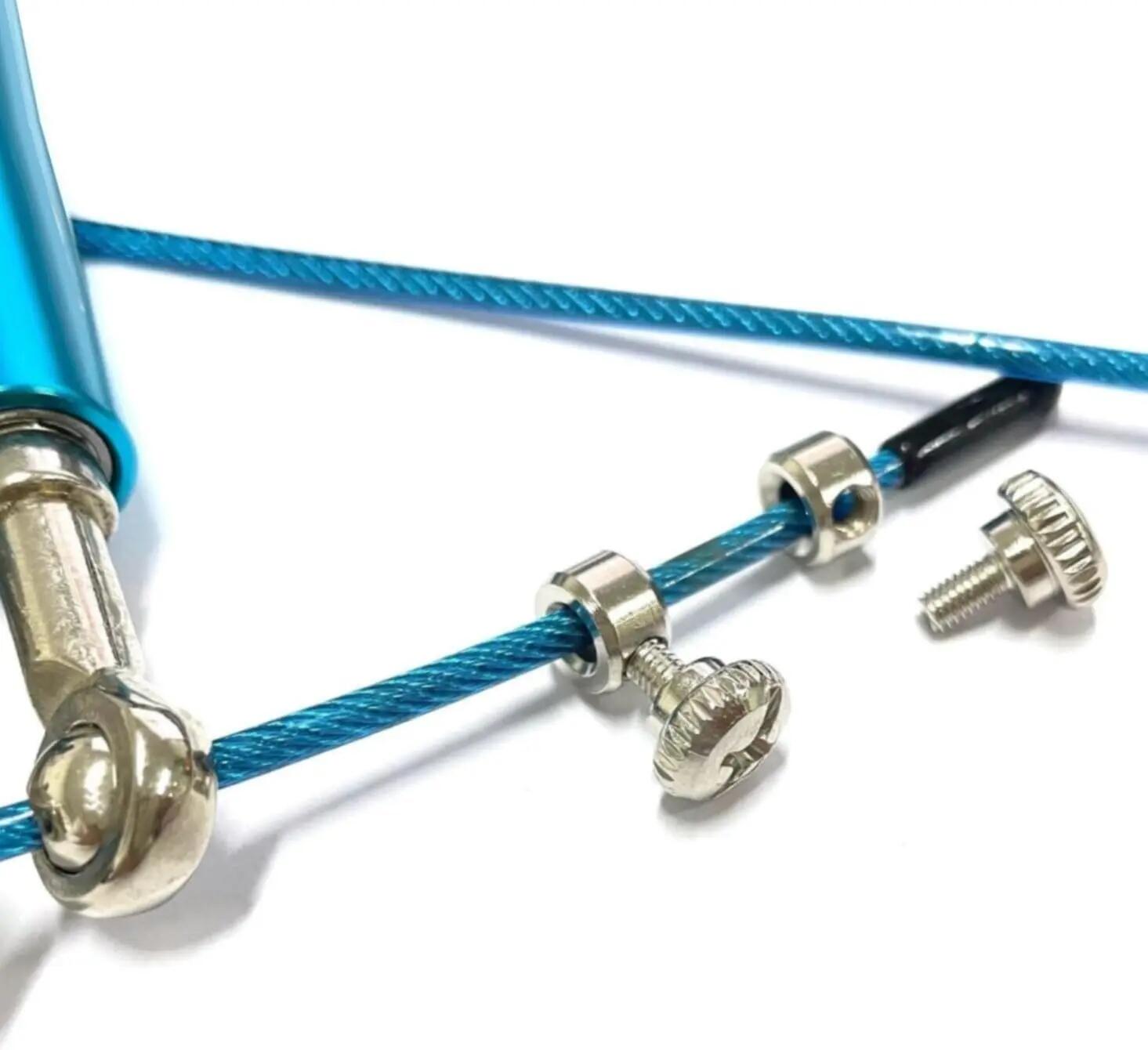 Cuerda de saltar con rodamiento bolas 360° longitud ajustable y asas de aluminio 4/7
