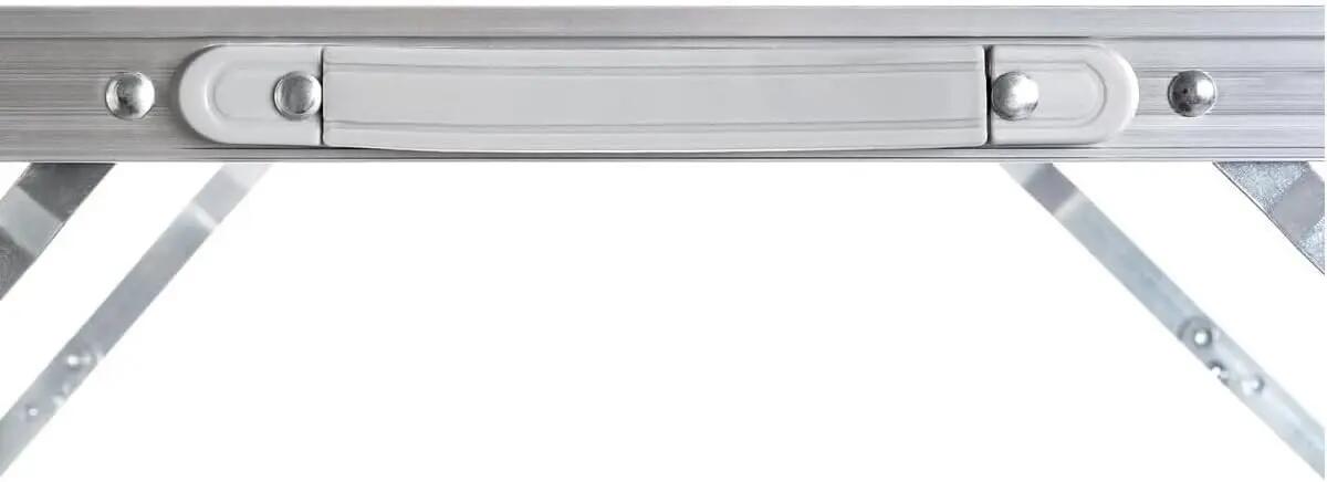 Mesa Plegable de Aluminio para Camping Tablero MDF 80x60x70cm (Marron) 6/6