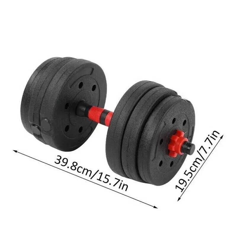 Mancuernas Pesas De Disco 10kg + 10kg 20kg Total Musculación Pesos Plásticos 4/6