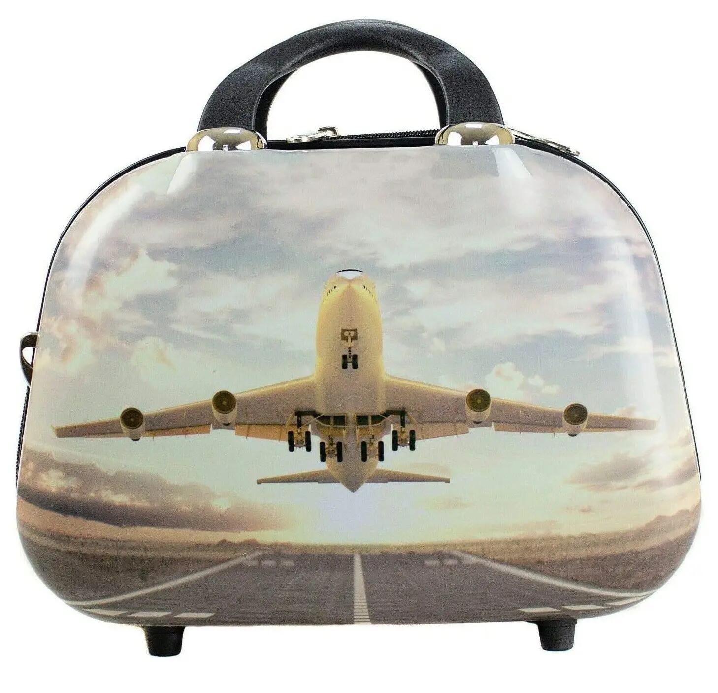 Mala de cabine com necessaire, 4 rodas giratórias 360º, estampado avião 7/7