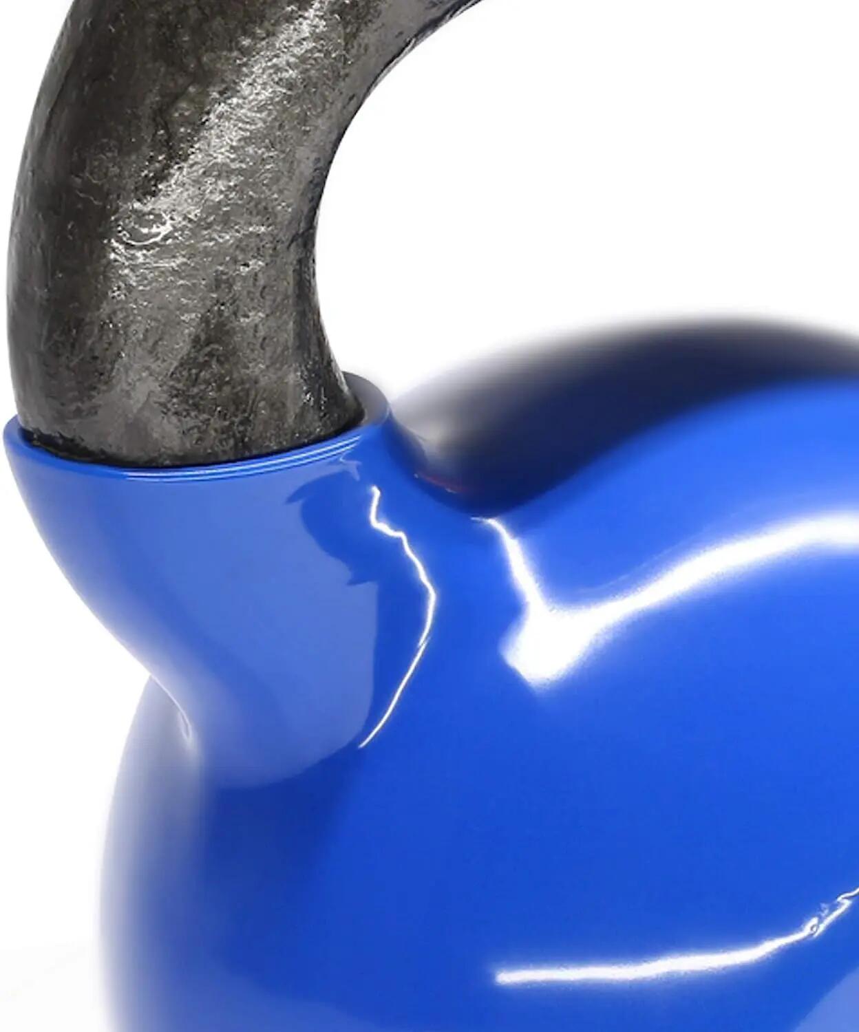 Pesa Rusa Kettlebell, revestimiento de vinilo,  Mango Antideslizante 12KG AZUL 5/5