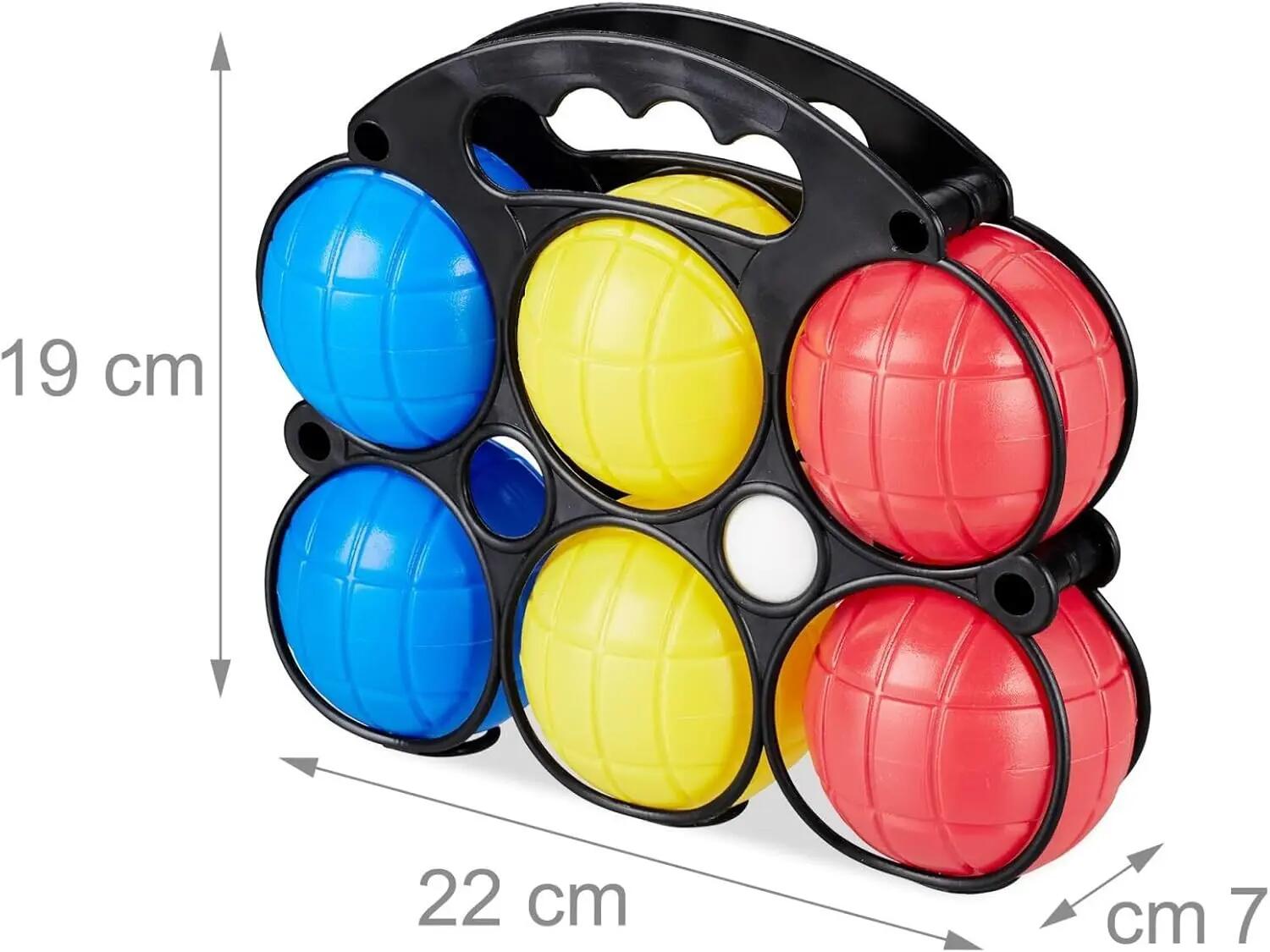 Juego de Petanca con 6 Bolas de Colores, Bola de Objetivo y Cesta de Transporte 5/7
