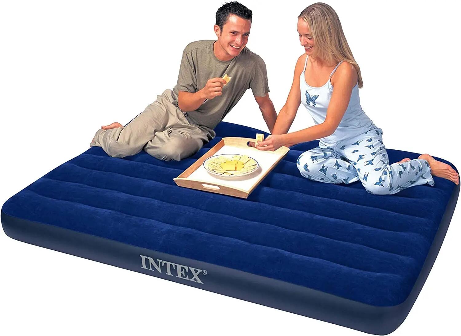 Intex Colchón hinchable con 2 almohadas y bomba 152 x 203 x 22 cm- 68765 4/5