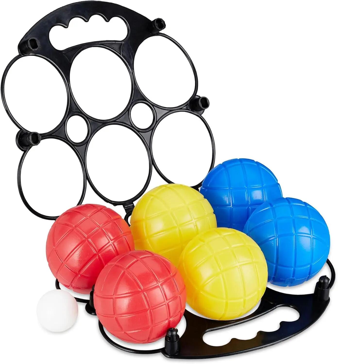 Juego de Petanca con 6 Bolas de Colores, Bola de Objetivo y Cesta de Transporte 4/7