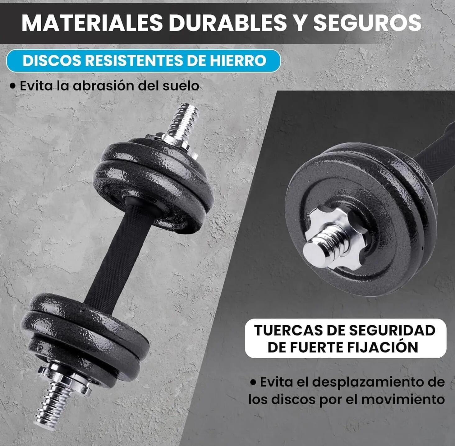 Juego de  2 Mancuernas de Acero esmaltado, Cierre de Estrella (7.5 cada una) 5/5