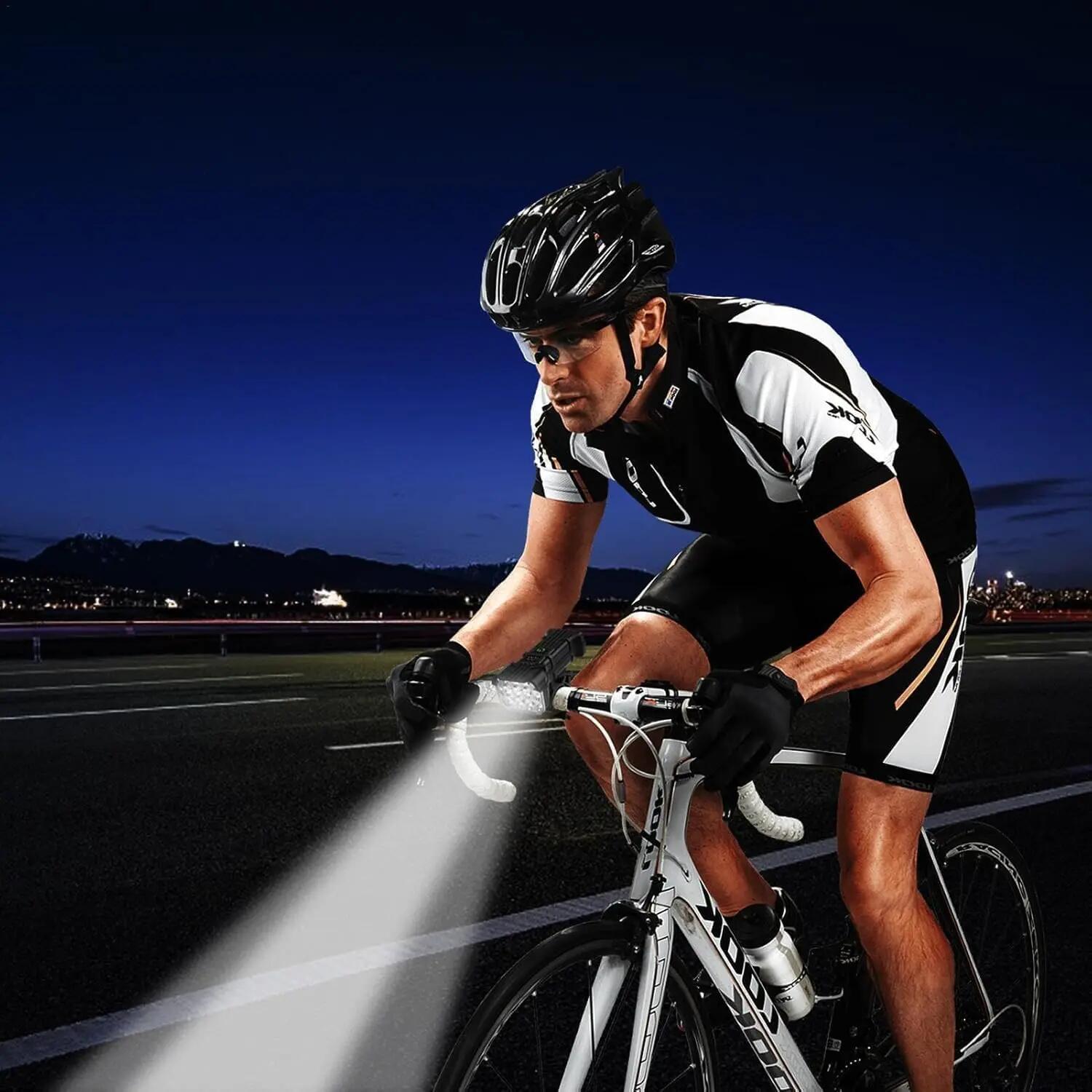 Luzes LED para bicicleta, farol dianteiro 12 LEDs, à prova de água, bateria 3/6