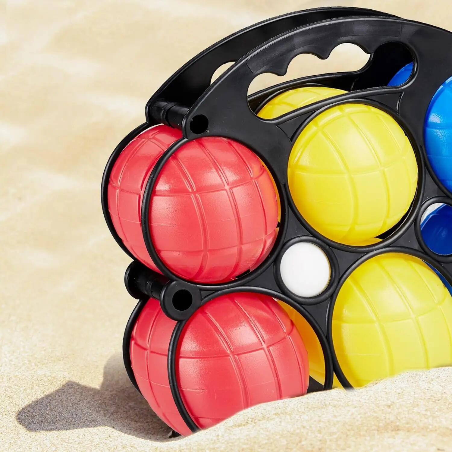 Juego de Petanca con 6 Bolas de Colores, Bola de Objetivo y Cesta de Transporte 3/7