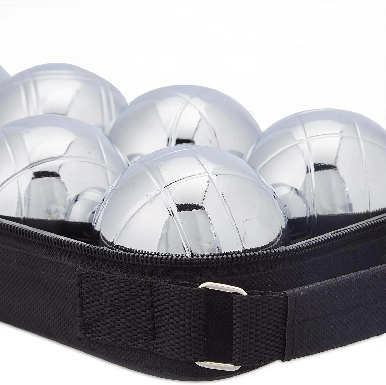 Petancas de 8 Bolas metalicas, set con bola de Tiro y Medidor de Distancia, 7 cm 5/6