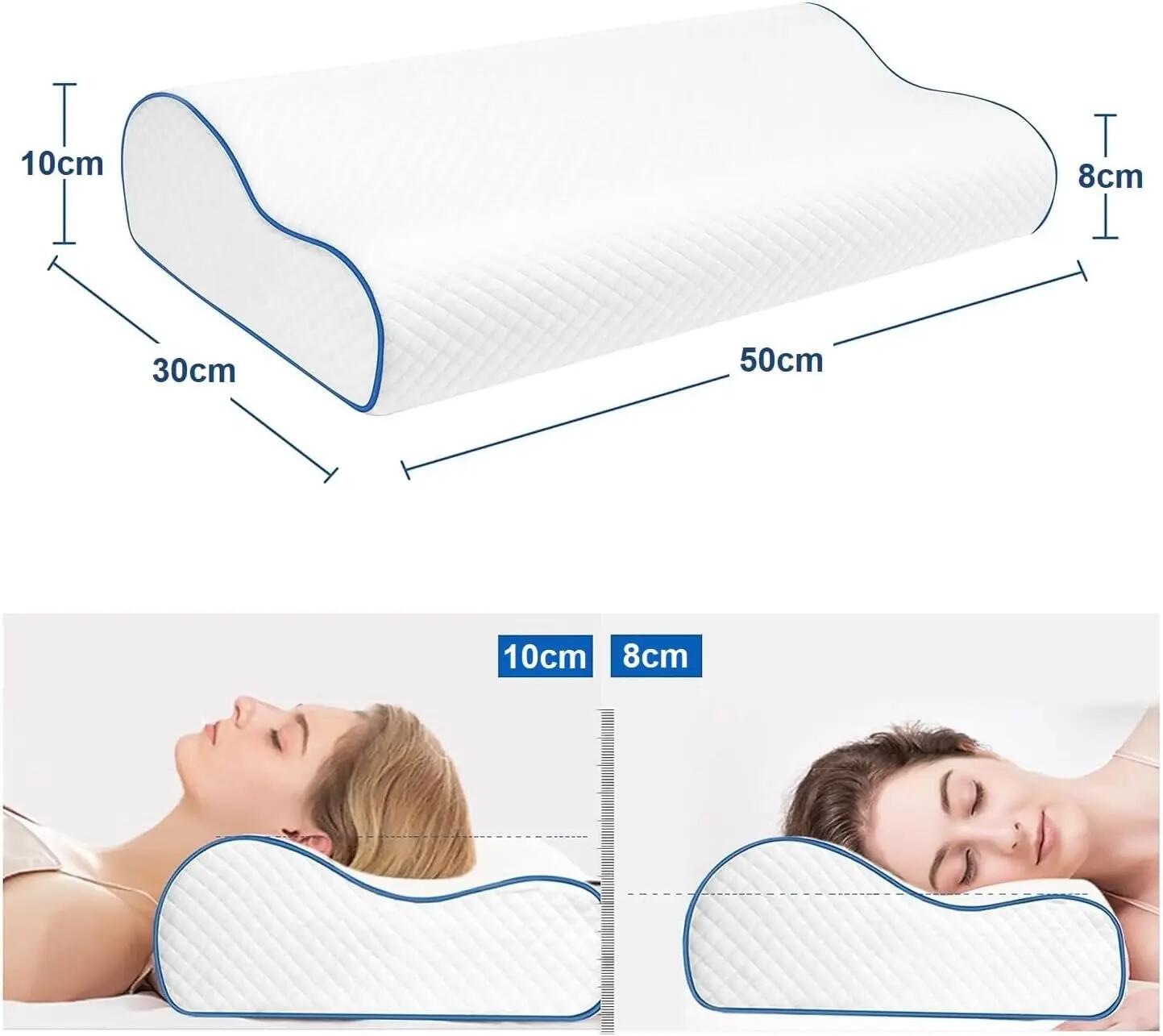 Almofada cervical viscoelástica, ortopédica, com capa removível 50x30x10/80 5/6