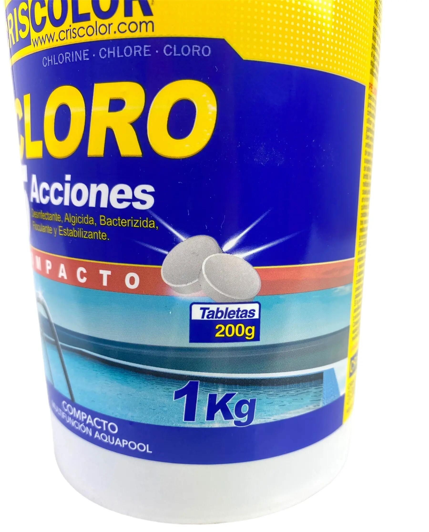 Cloro para piscina multiacción 1kg 5 acciones desinfectante, estabilizante, etc 2/3