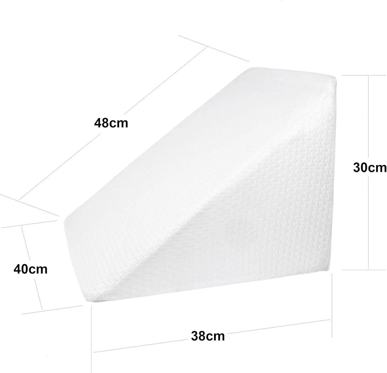 Almohada cojín de cuña para sofá y Cama. De Espuma Desenfundable (Blanco) 5/7