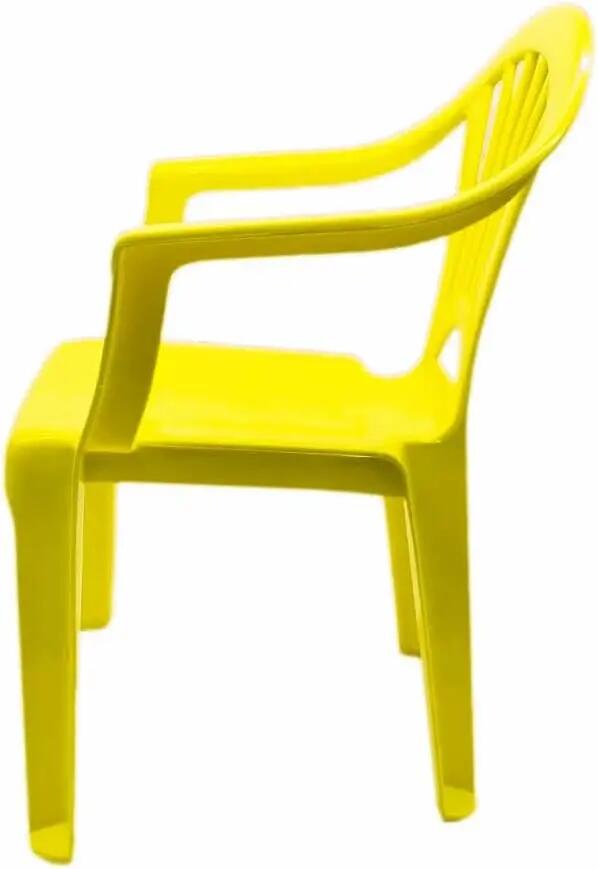 Silla pequeña apilable para Interior y Exterior de plástico (Amarillo) 4/4