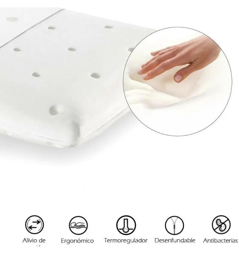 Travesseiro viscoelástico respirável e anti-sufocamento com capa removível. 3/6