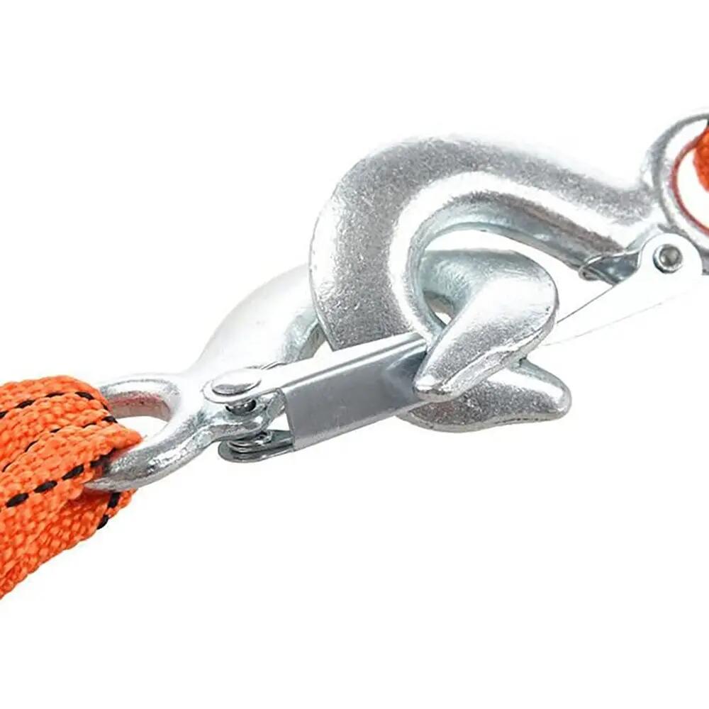 Cable de arrastre cinta de remolque 2" X 4mts con gancho sujeción para coche 6/7