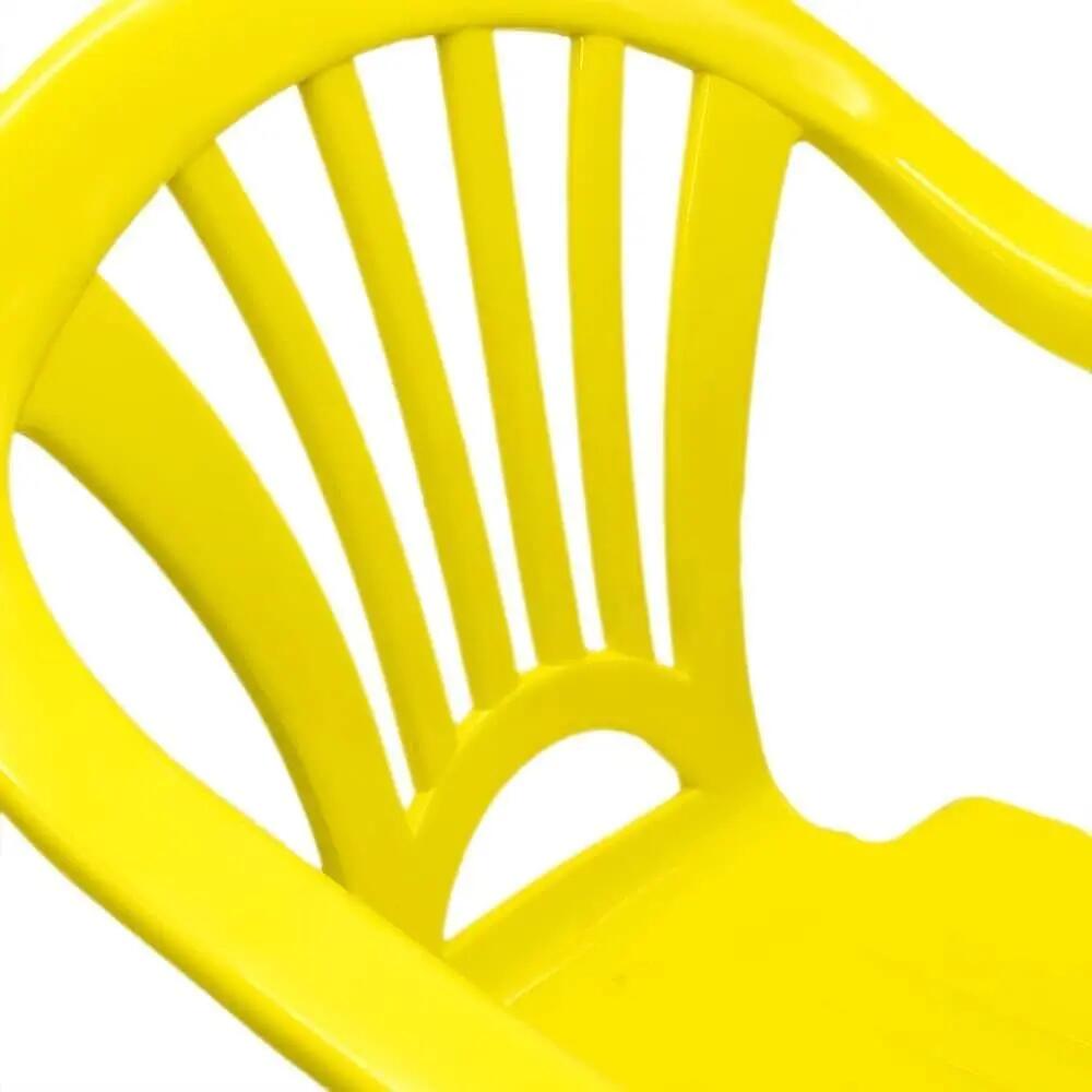 Silla pequeña apilable para Interior y Exterior de plástico (Amarillo) 3/4