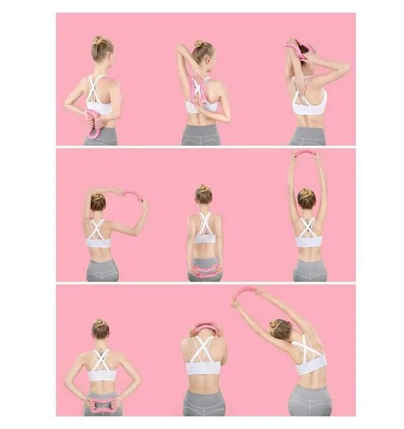 Pilates com anel rígido para treino muscular e alongamento dos músculos. 2/6