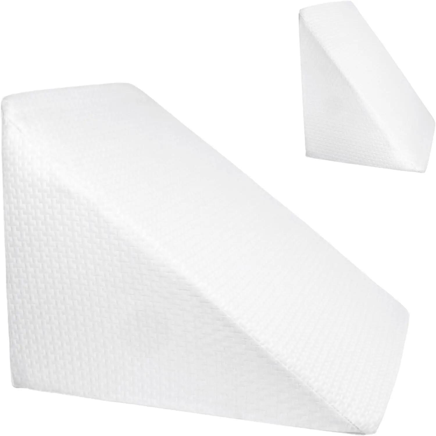 Almohada cojín de cuña para sofá y Cama. De Espuma Desenfundable (Blanco) 2/7