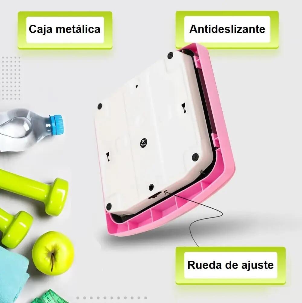 Báscula mecánica antideslizante, indicador giratorio, máx. 120 kg. (Rosa) 4/4