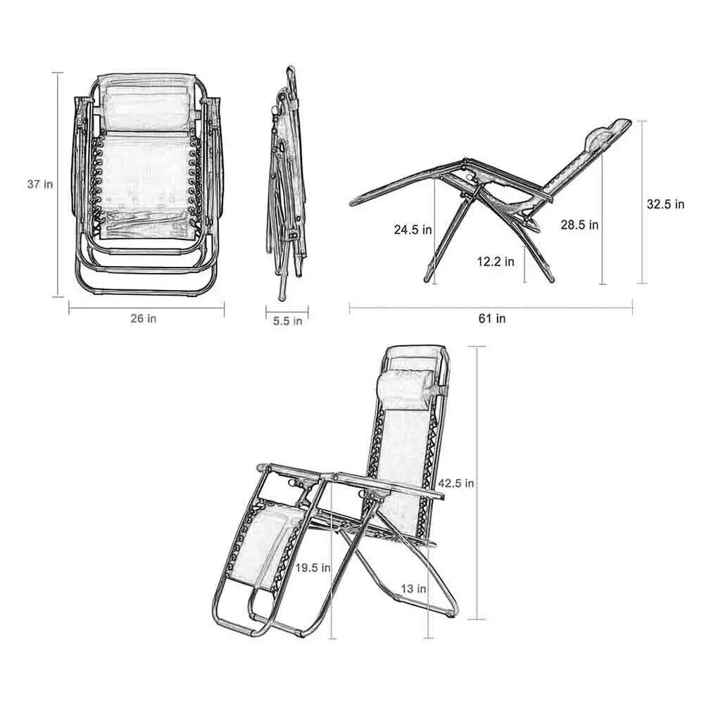 Silla plegable tumbona hamaca Gravedad Cero Marrón 6/6