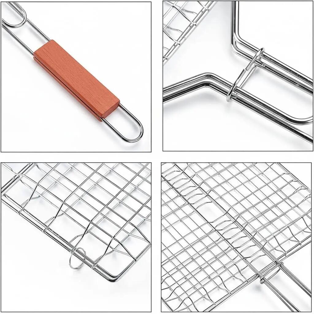 Grelhador portátil dobrável em aço inoxidável (32x32-60cm) 5/5
