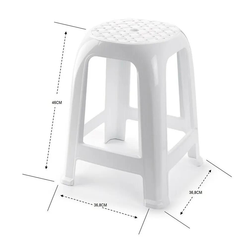 Taburete silla de plástico cómodo apilable banco jardín 2/2