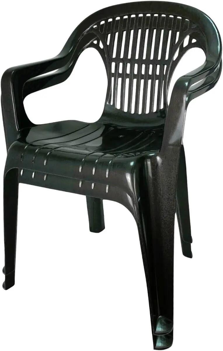Set de Sillas plasticas para Terraza, Camping, apilables (2X Gris Antracita) 6/7