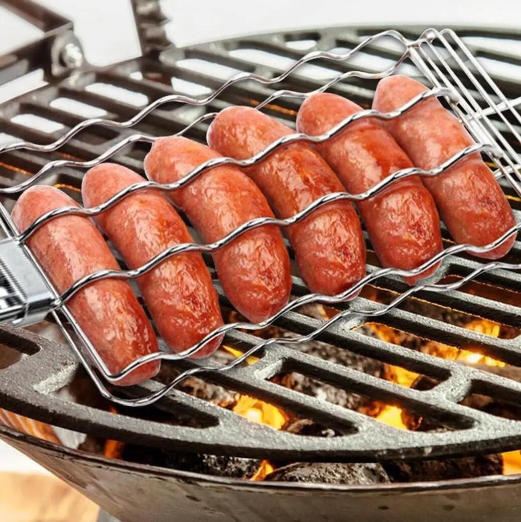 Parrilla Barbacoa, Rejilla en Acero Inoxidable Portátil y Plegable, Grill, bbq 5/6