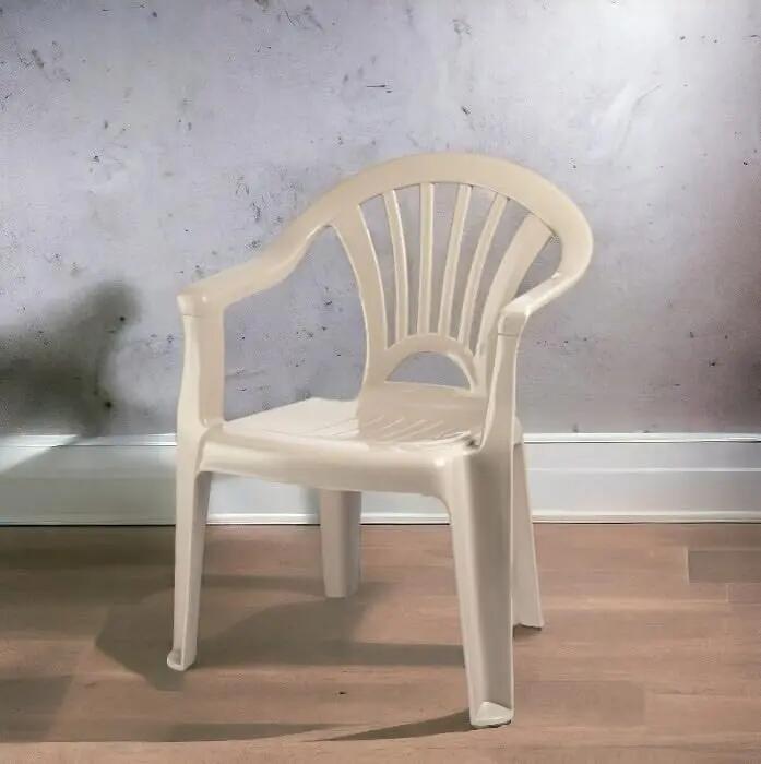 Cadeira pequena de plástico empilhável para uso interior e exterior (Castanho) 5/5
