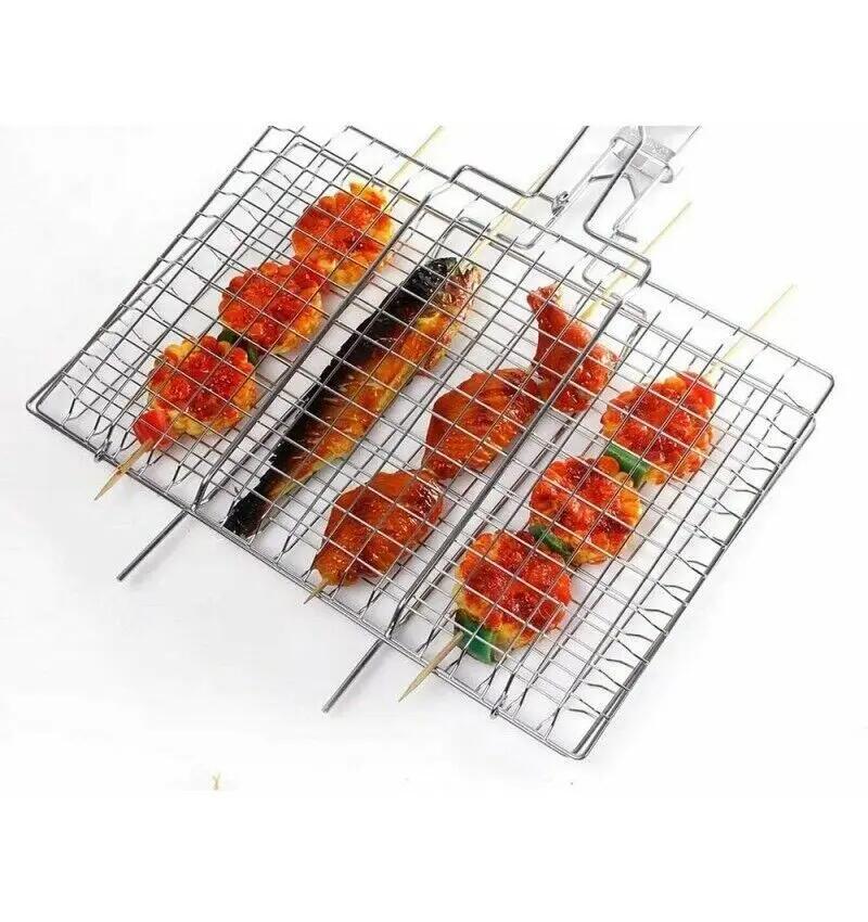 Parrilla para asar comida en barbacoa parrillera 60x40x30cm 4/6