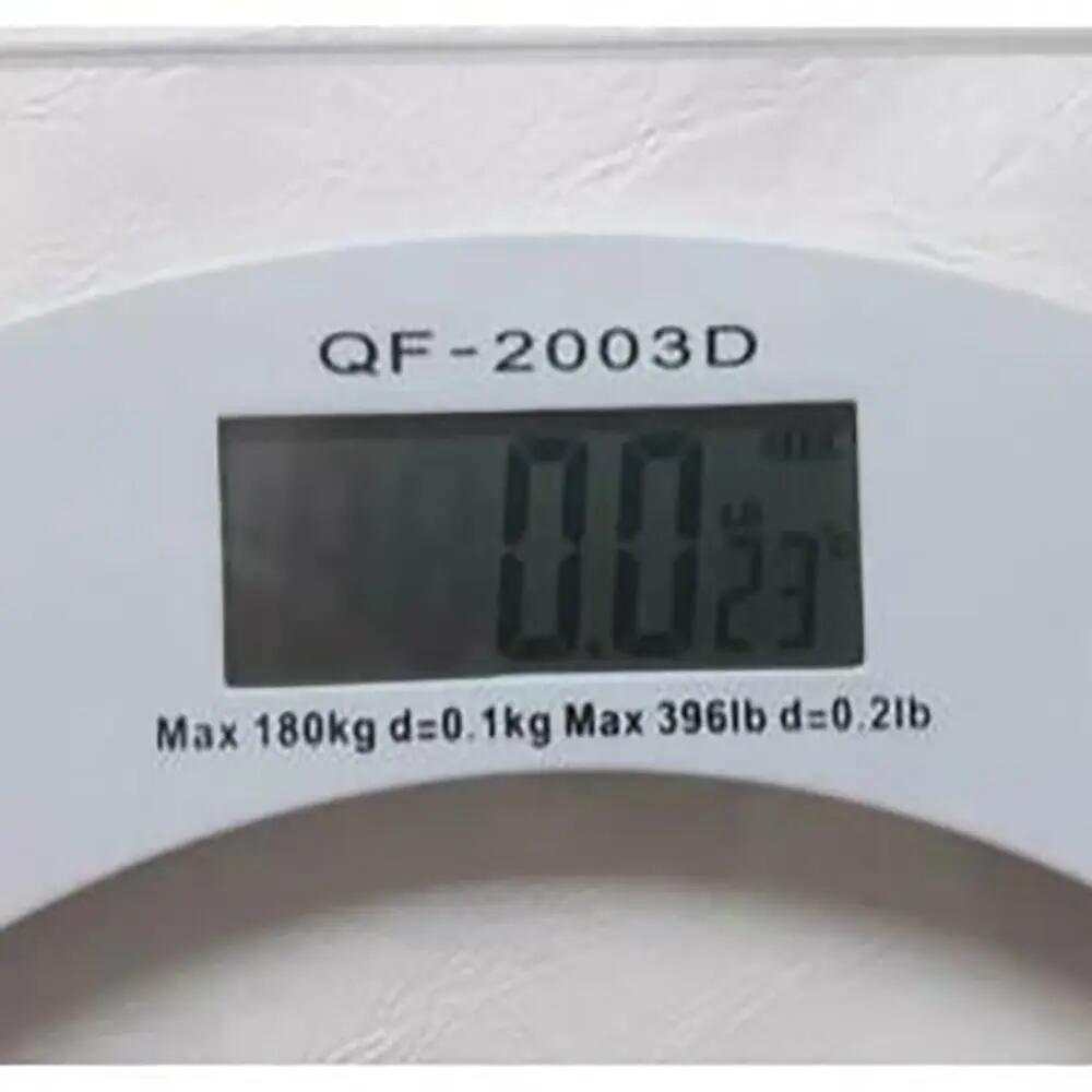 Balança digital de casa de banho, capacidade de 180 kg, vidro temperado quadrado 4/5