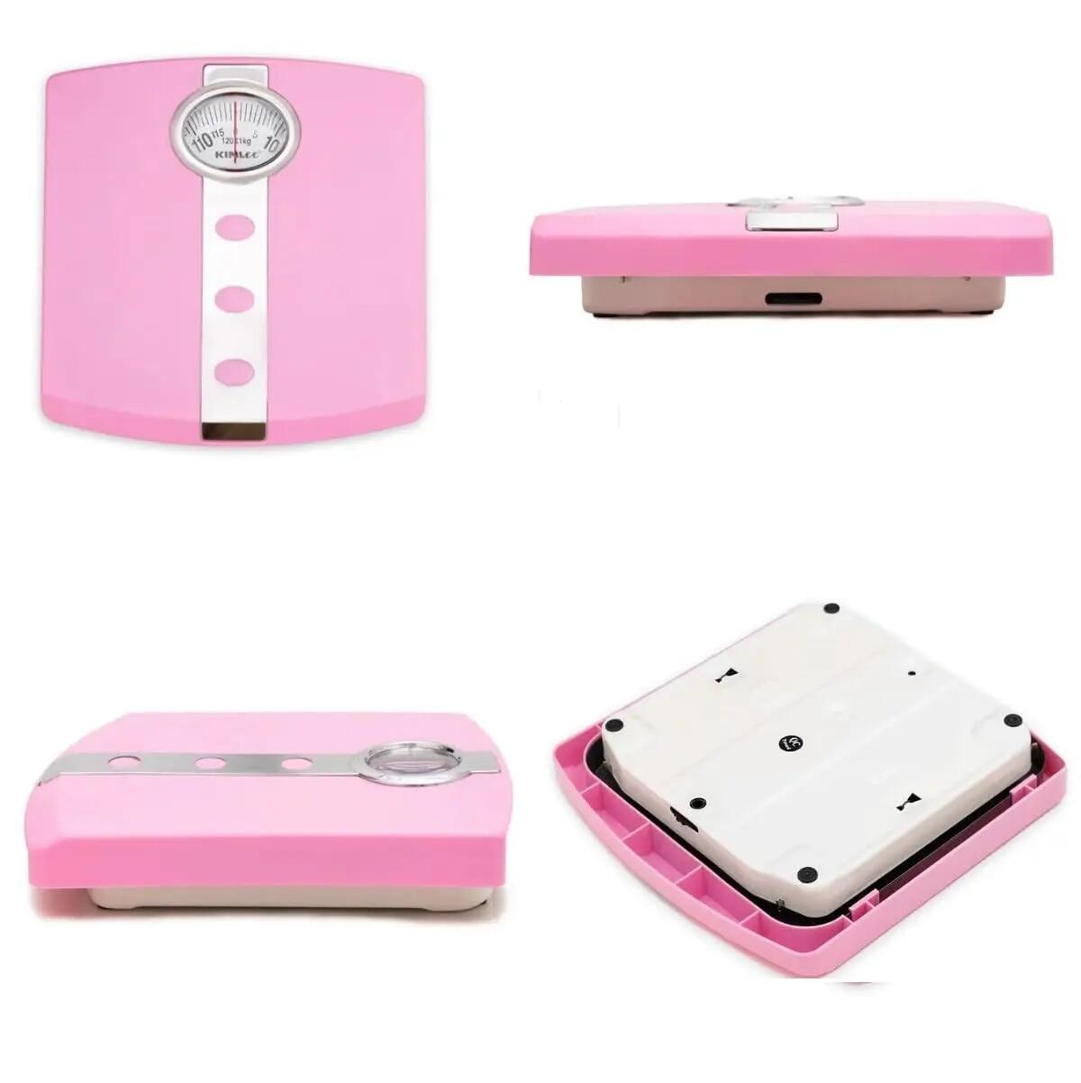 Báscula mecánica antideslizante, indicador giratorio, máx. 120 kg. (Rosa) 2/4