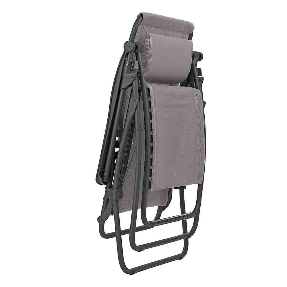 Silla plegable tumbona hamaca Gravedad Cero Gris 2/4